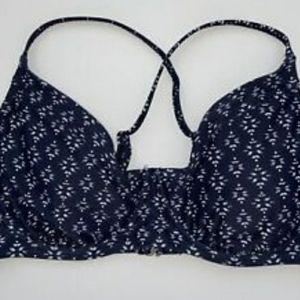 Athleta Blue/White Under wire Swim Top 38 D/DD